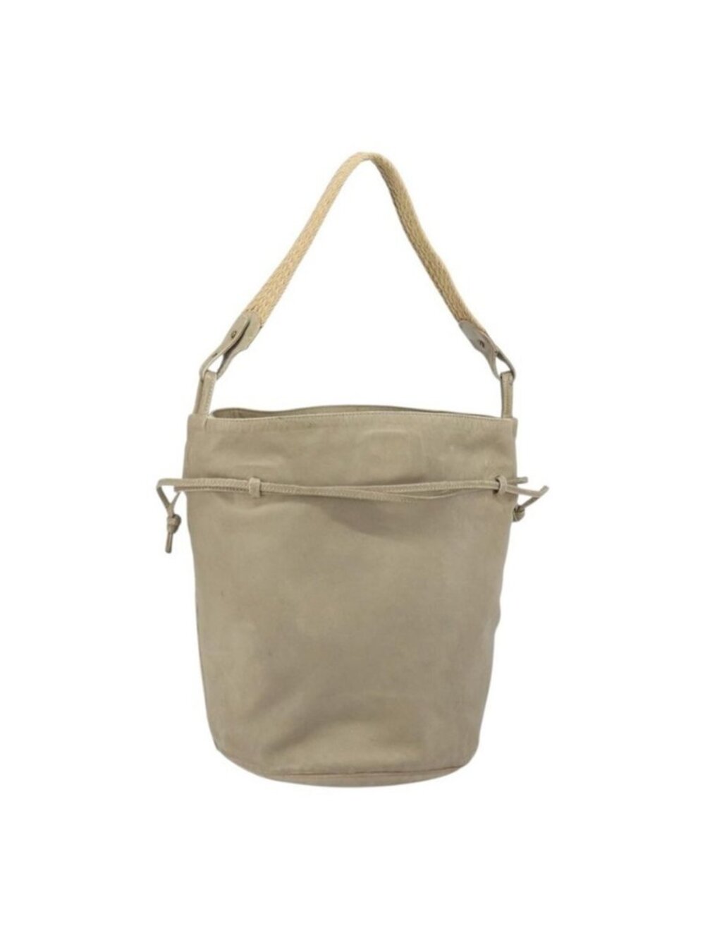 Authentic BOTTEGA VENETA Shoulder Bag Leather Beige